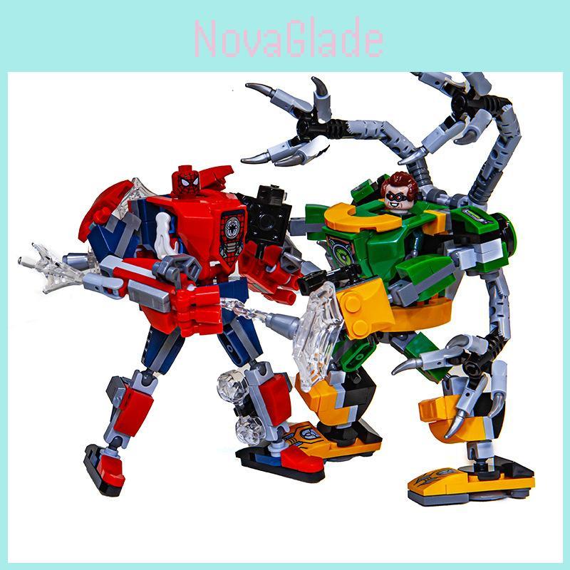 Fun And Eco-friendly Spider-man Dr. Octopus Transformers Mecha Wars Building Blocks For Kids