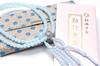 Soka Gakkai Prayer Beads, New Member Gift, 3-piece Set for Women, Light Blue Cherry Blossom Pattern Prayer Beads, Dotted Blue Prayer Beads Case