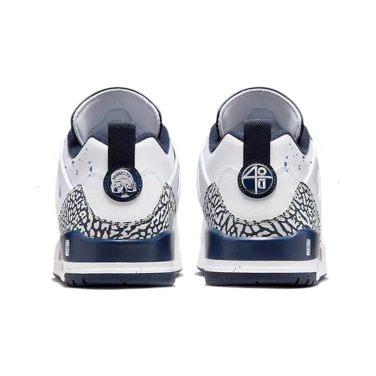 Jordan Spizike Abrasion Resistant Slip Resistant Low top Vintage Basketball Shoes Men's White Blue FQ1759-104(Team181-)
