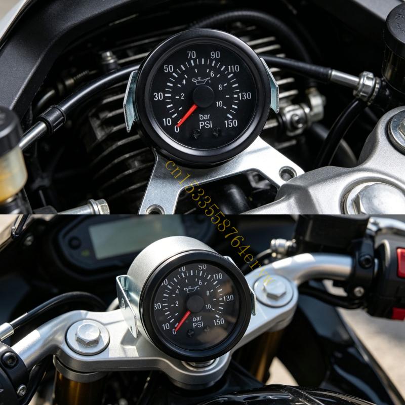 Simple Installation 52mm Oil Pressure Display Two Unit Show And Bar Scales 91AE