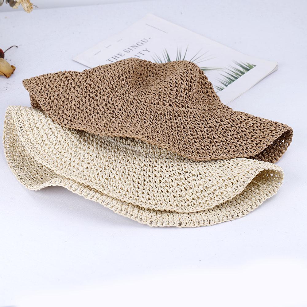 2023 Women's Summer Beach Cap Hat Pure Color Bucket Hat Cool Women's Hats for the Sun Sun Hat Straw Hat Hat for Girl Hiking Hat