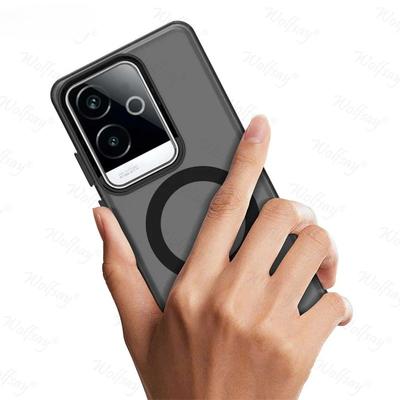 Transparente Hülle für Realme GT 6 China Hülle Realme GT6 Magnetische Adsorption Kabelloses Laden Rückseite für Realme GT 6 China Hülle