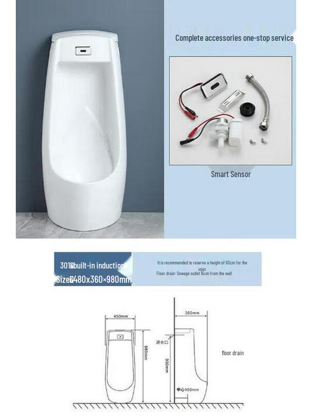 Xunqi Automatic Ceramic Wall-Mounted Urinal