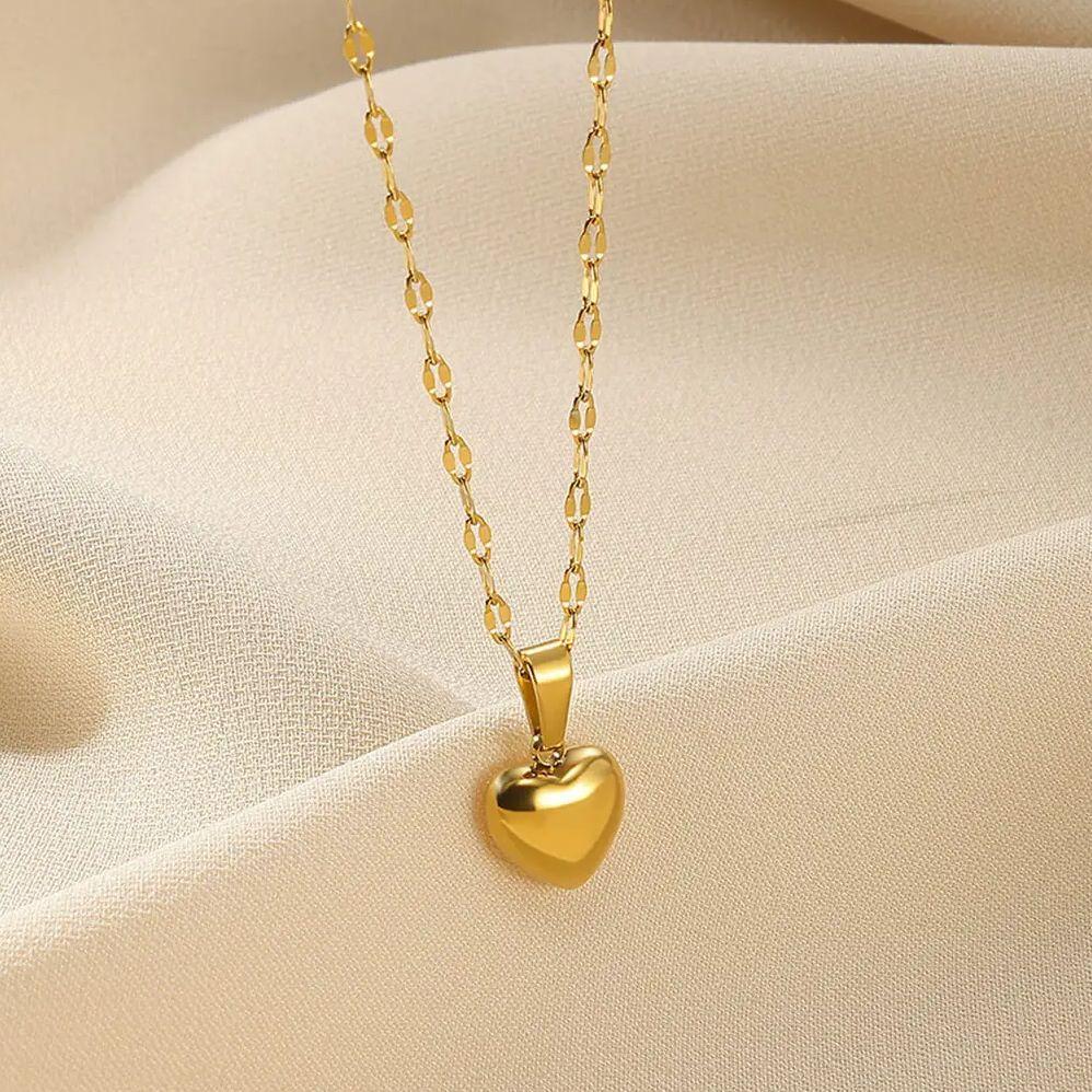 Stainless Steel Heart Star Necklace for Women Gold Color Anti Fading Choker Marine Life Zircon Summer Vacation Accessories Gift