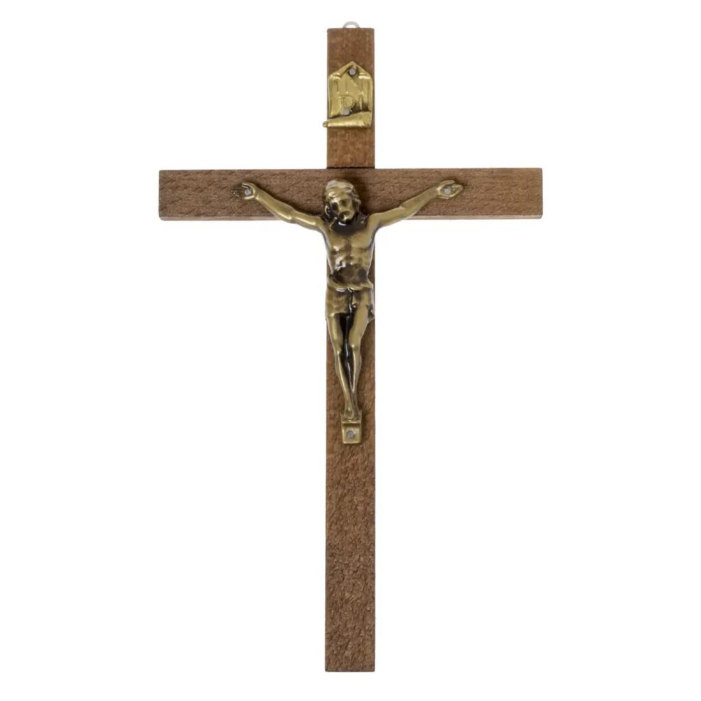 Wooden Hanging Cross, Brown 27.5 x 16.5