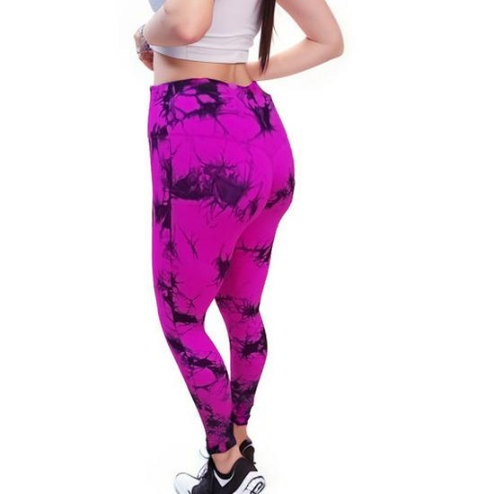 High-Waisted Tie-Dye Yoga Leggings: Quick-Dry, Seamless, Peach-Lift, Elastic Fitness Pants