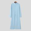 INCERUN Men Turtleneck Long Sleeve Zip-ip High Splits Long Tunic Tops Pullovers