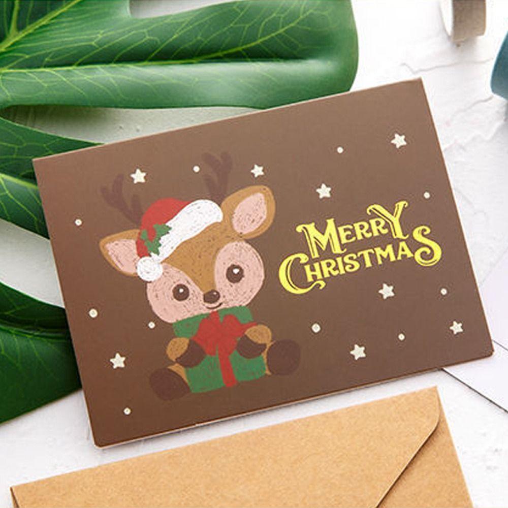 Christmas Tree Bell Elk Christmas Gift Gratitude Card Thank You Blessing Card  Party Favors Gifts