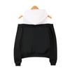 Ladies' Fashion Trend Off Shoulder Fake Two-piece Hooded Sweatshirt