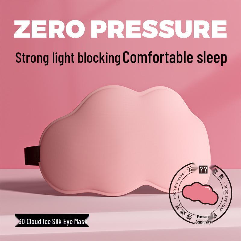 3D Cute Ice Silk Sleep Eye Mask: Soft, Light-Blocking, Non-Constricting, Hanging Ear Design for Girls and Students