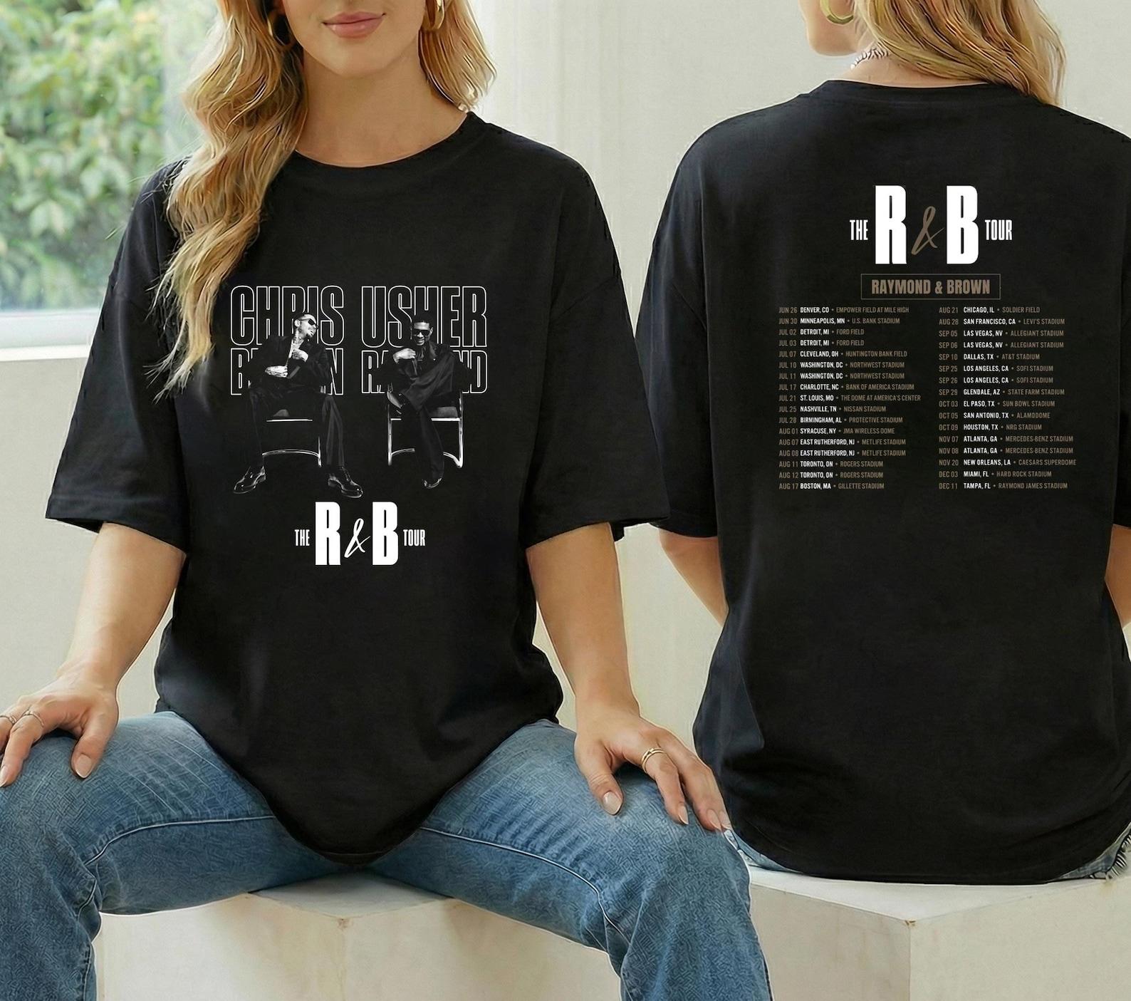 Usher Raymond Chris Brown R&B Tour T-Shirt, Graphic Chris Brown Usher Shirt, Hip Hop Concert, Chris Brown Usher Merch, Usher Fan GifT-Shirt M