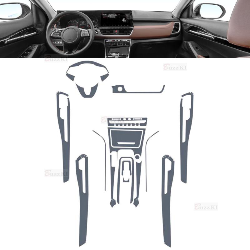 For KIA Seltos KX3 2024 - Car Interior Center Console Transparent TPU Protective Film Anti Scratch Repair Sticker