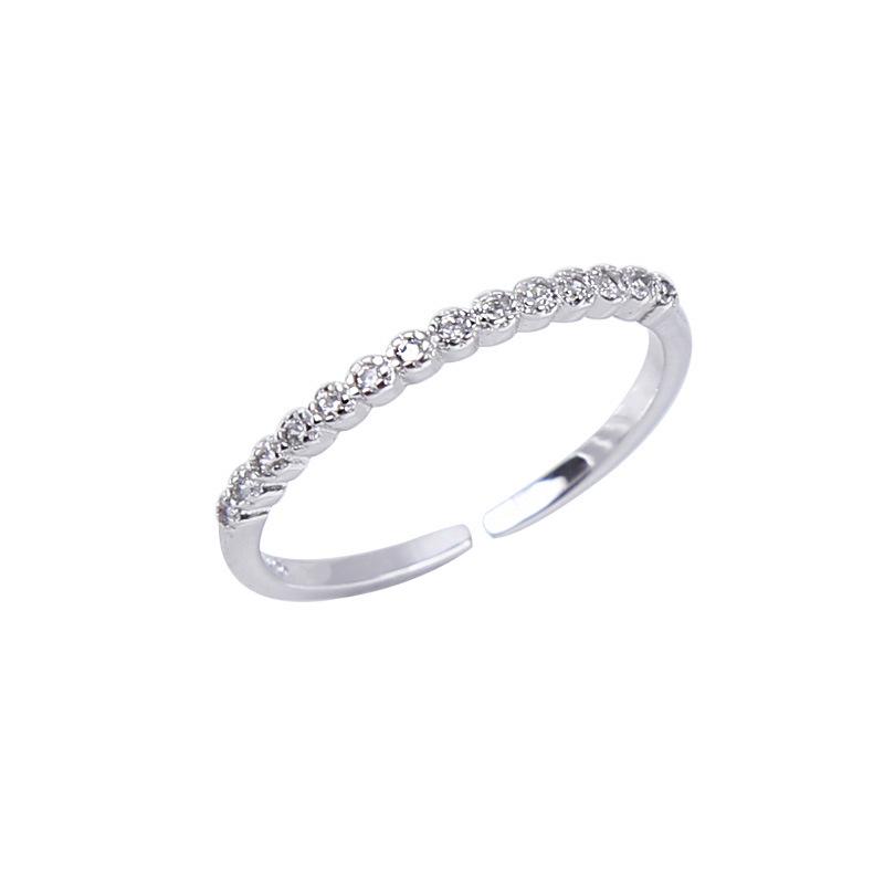 Korean Style Open Diamond Ring: Simple, Trendy & Adjustable Adjustable