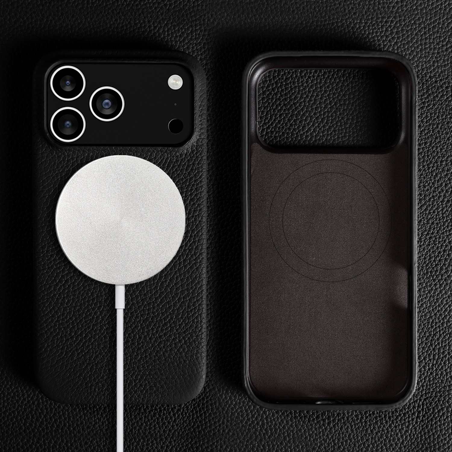 Для iPhone17ProMaX 2M Ударопрочный чехол из жидкого силикона Genuine Leather&iPhone17