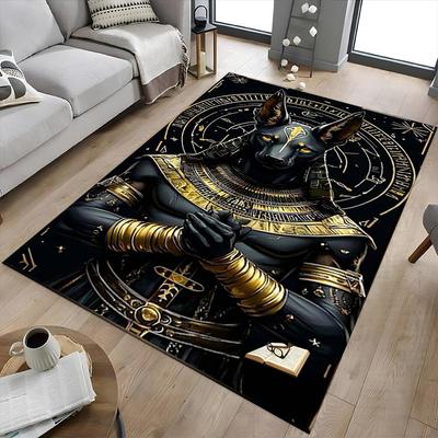 1PC Anubis Egyptian Anti-slip Carpet, Suitable for Office, Bedroomand Playrooms. It Can Also Be Used As a Sofa Footrest cover-R51