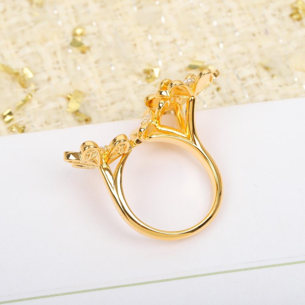 New 2023 Trend Top Quality Hot Brand Anniversary Gifts Luxury Jewelry Rings For Women Flowers Leaf Wedding Engagement Party