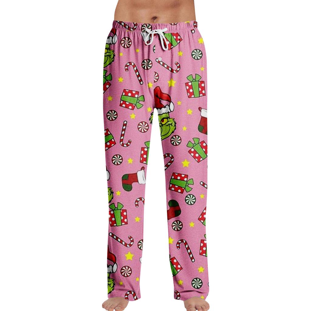 Pajama Pants Sleepwear Casual Drawstring Elastic Waist Pants Comfy Straight Yoga Loose Trousers