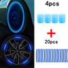 Moto Wheel Reflective Stickers Luminous Valve Caps Fluorescent DIY Car Bicycle Wheel Styling Tyre Hub Motorcycle Accessories