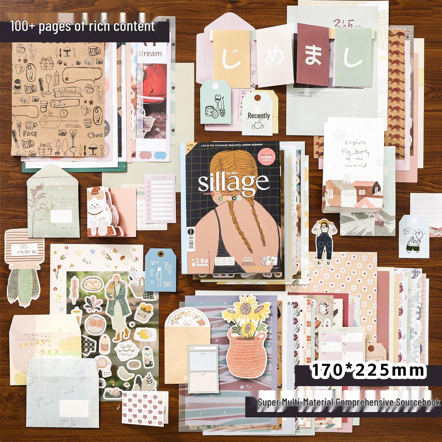 Xin Mo Retro Creative Journal: Inspirational Notebook with Decorative Stickers and Cards