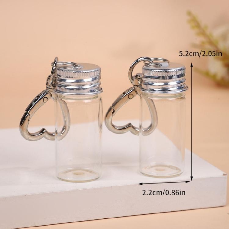 5 Pièces Porte-clés Bouteille en Verre Miniature Artistique Décoration Suspendue pour Sac à Dos Porte-clés Pour Cacher des Notes Secrètes et des Décorations