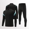 Mens Womens Soccer Training Kit Set Long Sleeve Half-Zip Hoodie Sports Jersey Uniform Breathable Quick-Dry