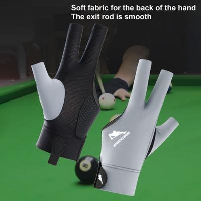1Pc Billiards Glove Anti-slip Sweat-absorbing Breathable Men Women Left Hand Snooker Cue Sport 3-Finger Glove Billiards Accessories