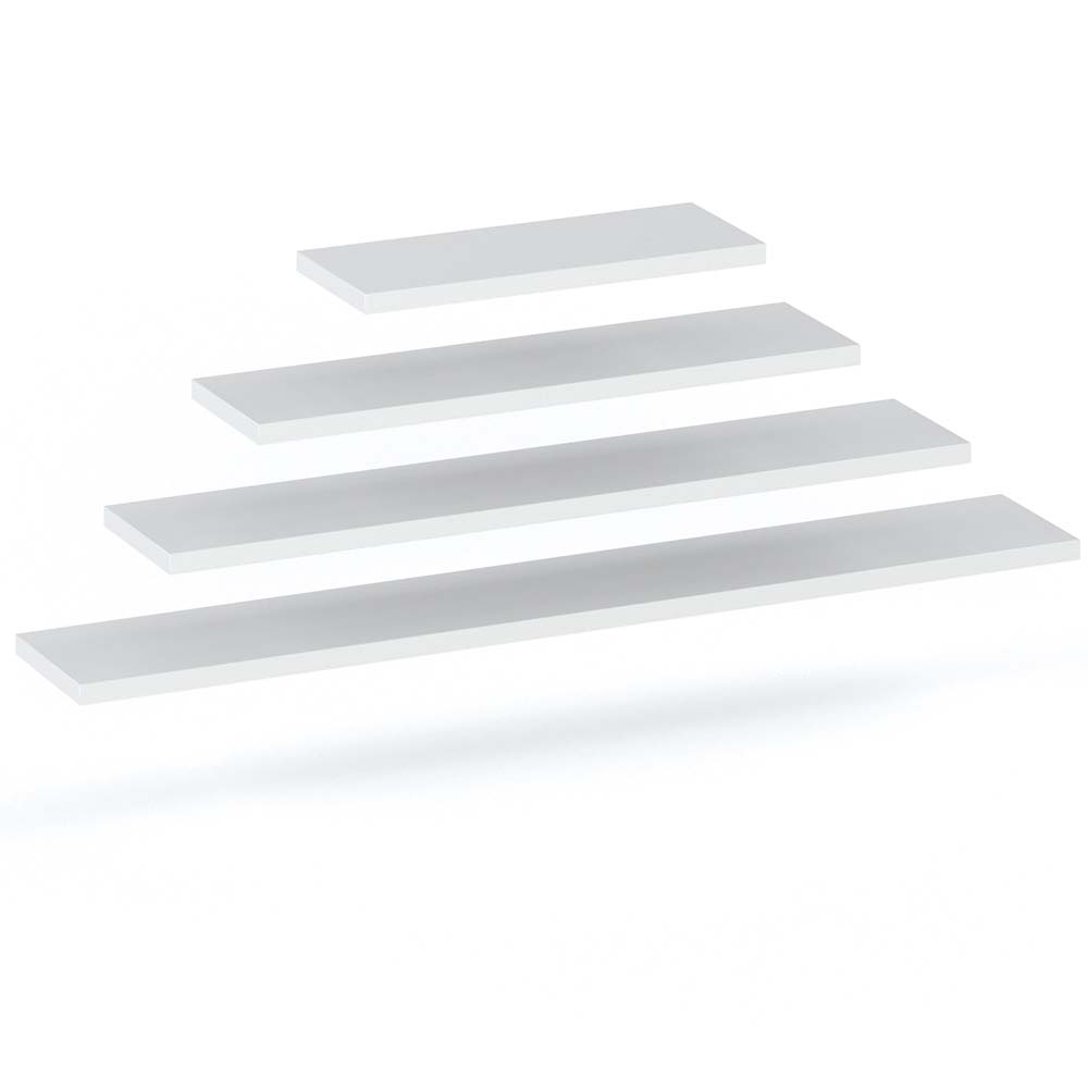 White Wall-Mounted Hanging Shelf For Books - Loft Style + Shelf Support