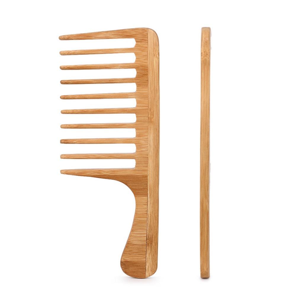 1PCS Natural Large Toothed Comb Barber Hair for Men Anti-Static Women Styling Combs Bamboo Hairdressing Tools Hair Texture Brush