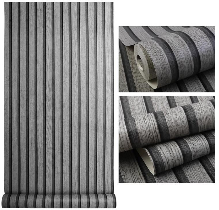 New Modern Minimalist New Chinese Style 3D Wood Grain Grille Wallpaper Bedroom Tea Room Living Room Sofa Background Wall Paper