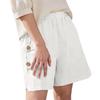 Damen locker lässige Shorts, lässige lockere Baumwoll-Leinen-Hose, mit Taschen