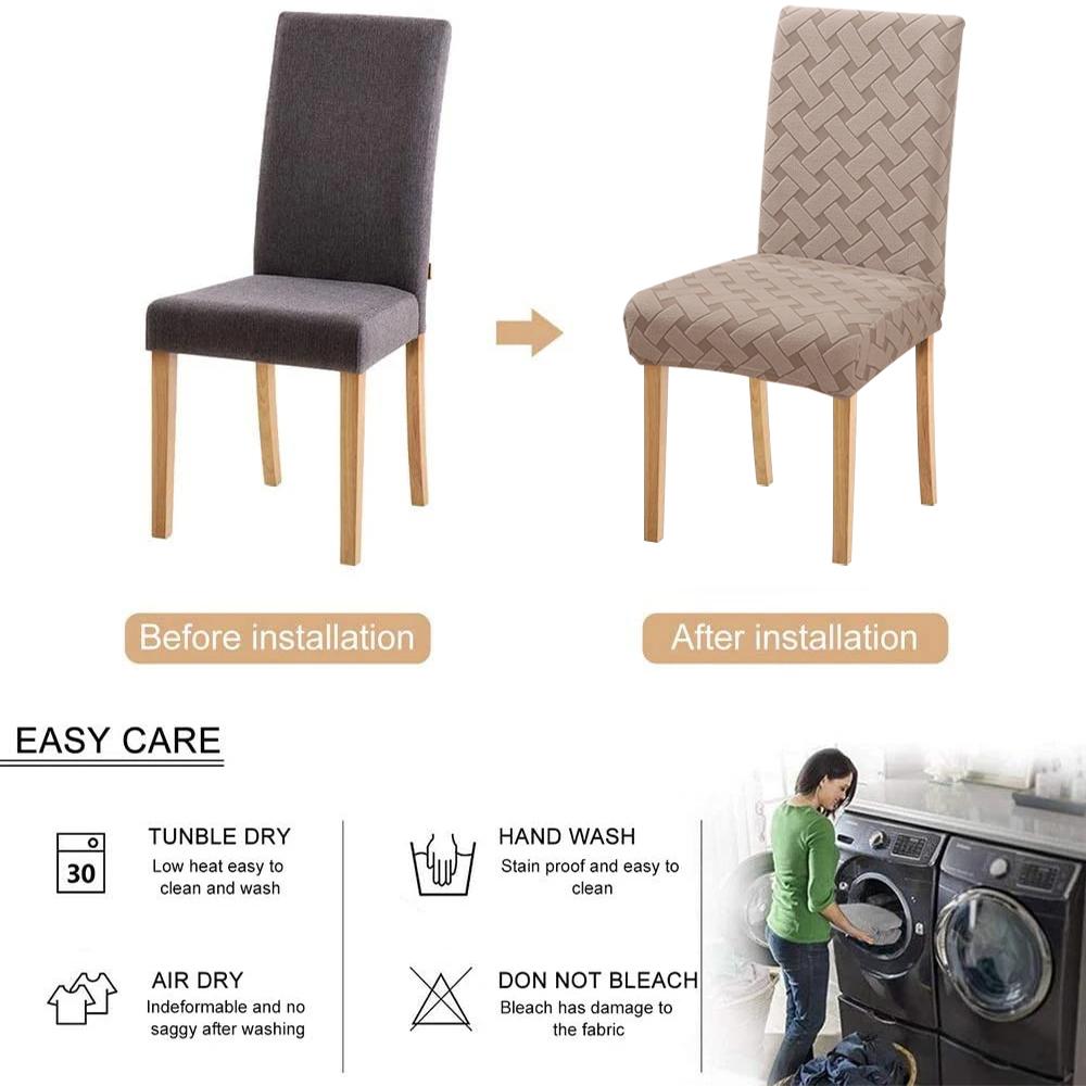 Soft Jacquard Soild Colour Chair Slipcovers Elastic Dustproof Cover Sets For Living Room Room Hotel Office Home Chairs Machine Washable Removable