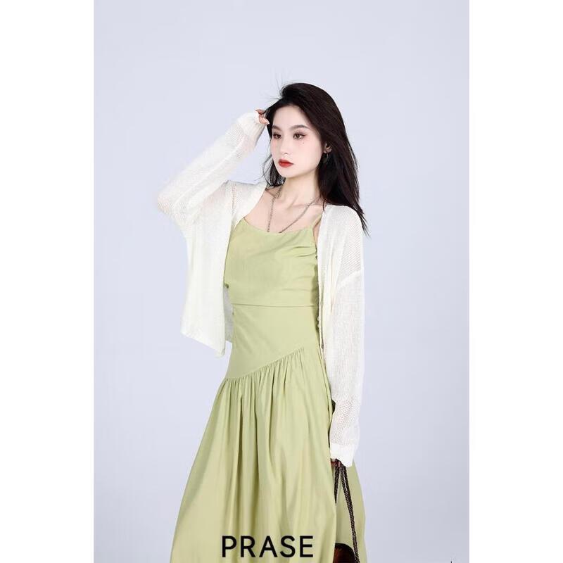 PRASE Tencel Linen Blend Cutout Long Sleeve Top XL