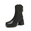 High Heels Short Boots Women Fashion Shoes 2024 new Autumn Winter Chunky Heels Waterproof Square Toe Plus Size Ankle Boots