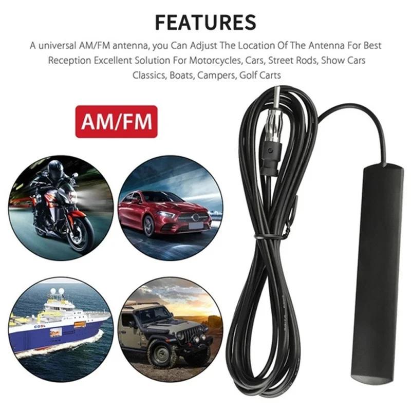 Universal Auto Car Radio FM Antenna Signal Amplifier for Marine Car Vehicle Boat RV Signal Enhancer