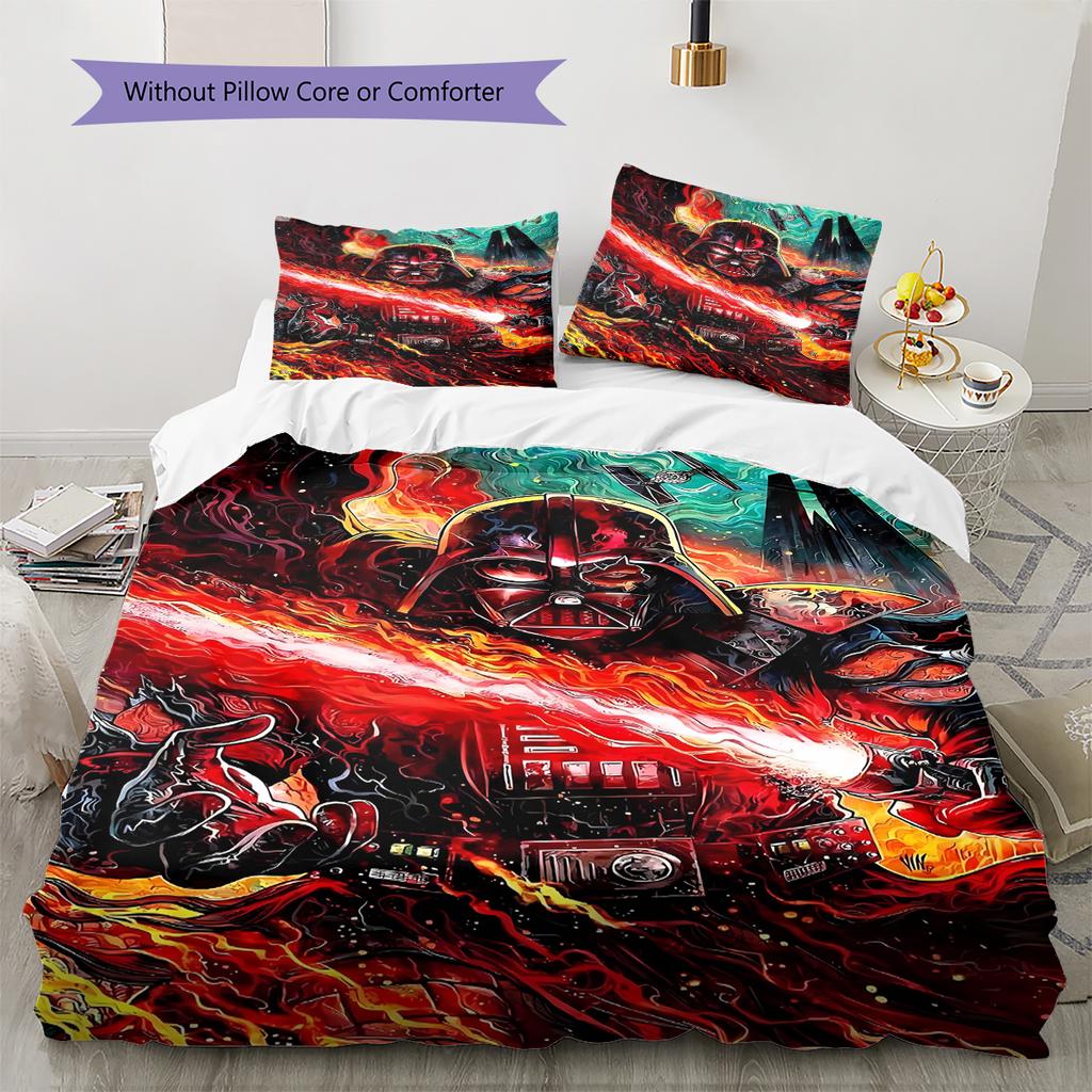 Set cu cuvertură și fețe de pernă cu model Space Opera Decorațiune pentru casă Cadou (1 * husă de pilotă + 2 * fețe de pernă, fără miez)