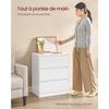 Commode 3 Tiroirs - VASAGLE - KAILYN - Moderne - Blanc Neige - 40x60x75 cm