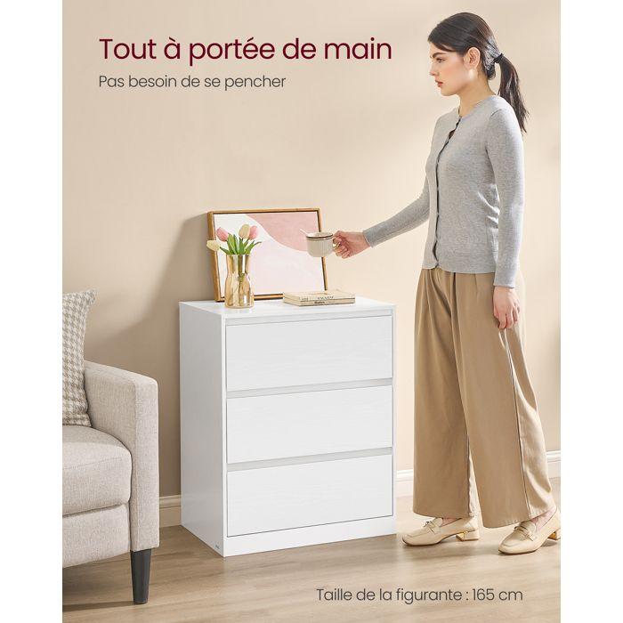 Commode 3 Tiroirs - VASAGLE - KAILYN - Moderne - Blanc Neige - 40x60x75 cm