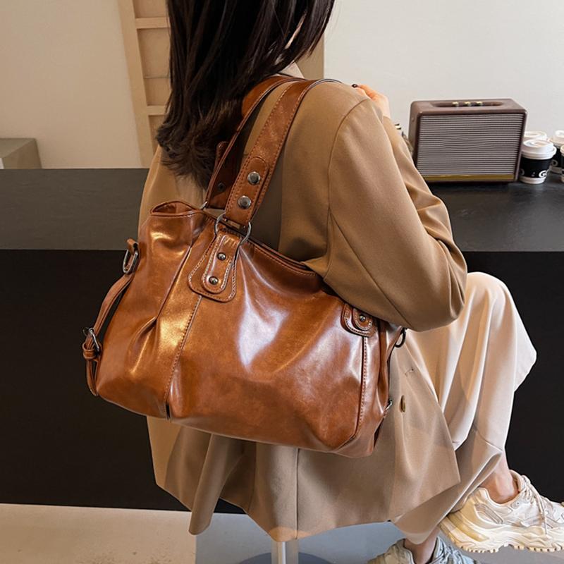 Soft Shoulder Bags High Quality Solid Colors Bags for Women Fashion Zipper Pu Women's Large Capacity Handbags