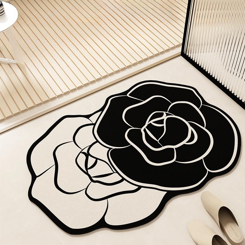 Light Luxury French Carpet Bathroom Floor Mat Toilet Toilet Toilet Door Toilet Non-slip Mat Absorbent Foot Pad Diatom Mud