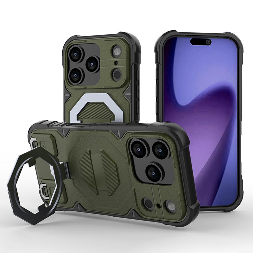 For iPhone 17 Pro Max Case Compatible with MagSafe PC+TPU Kickstand Phone Cover with Lanyard