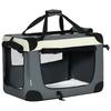 60cm Foldable Pet Carrier, with Cushion, for Miniature Dogs and Cats - Grey