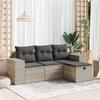 VidaXL Garden Lounge Set 4 Pcs with Light Grey Cushions Wicker 3325658