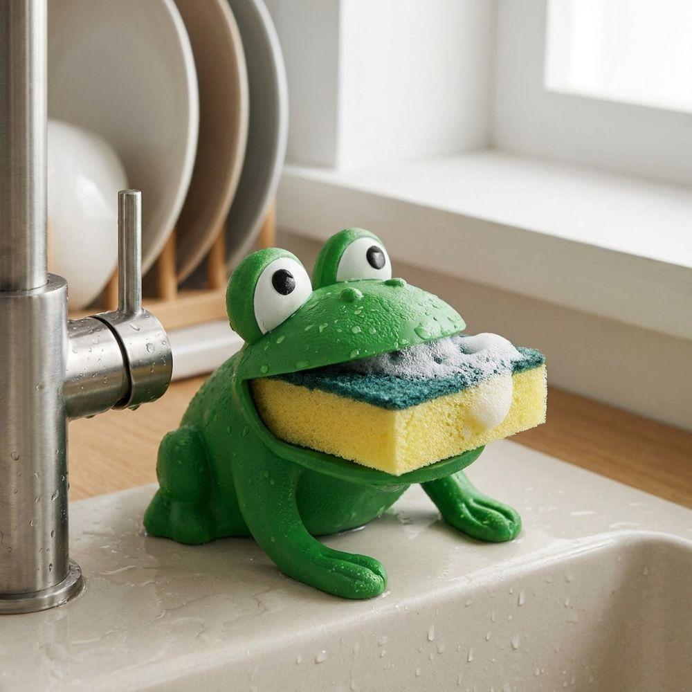 Großmaul Frosch Froschförmiges Schwammaufbewahrungsregal für Küchenarbeitsplatte