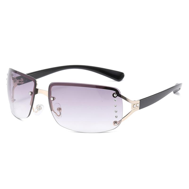 

Oversized Goggle Rimless Eyewear Punk Y2K Sunglasses for Women Men Sports Sun Glasses Shades Oculos De Sol UV400 Other