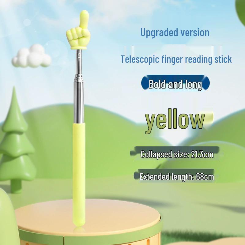 Retractable Teaching Pointer - Classroom Finger Pointer for Reading and Recognition