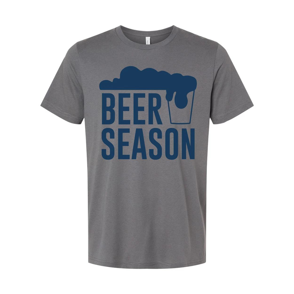 Beer Season Graphic Unisex Short Sleeve Tee With Foam Over Beer Glass Logo For B S