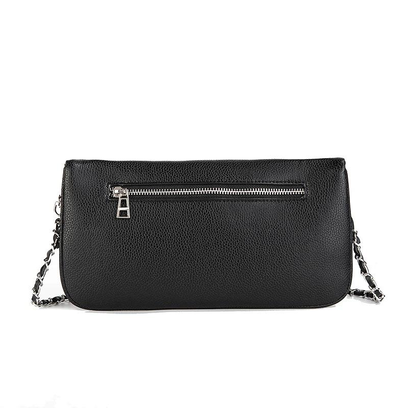 Flap  Bag  -  Classic  Black  Envelope  Crossbody  with  Chain Strap, Luxurious Ladies Shoulder Bag for Daily Elegance
