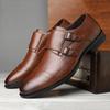 Fashion Britain New Fashion Gentleman Pointed Black Brown Business Casual Shoes For Men Monk Strap Loafers Formal Wedding Dress Footwear