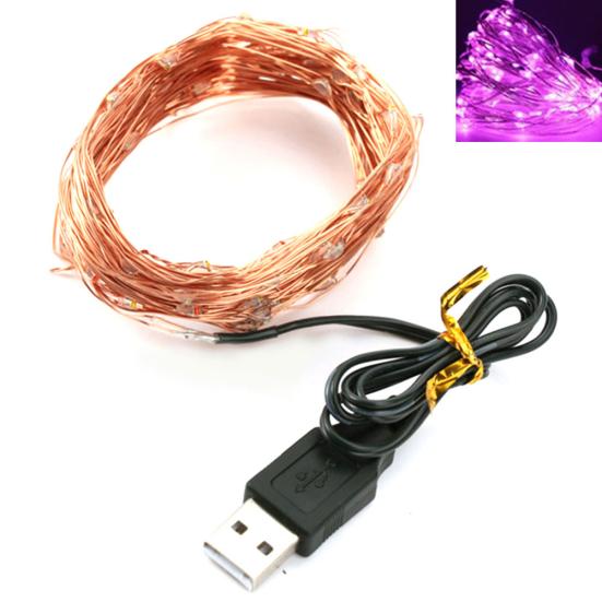 2/5/10m Waterproof Copper USB LED Fairy Wire 5V String Light Wedding Party Decor