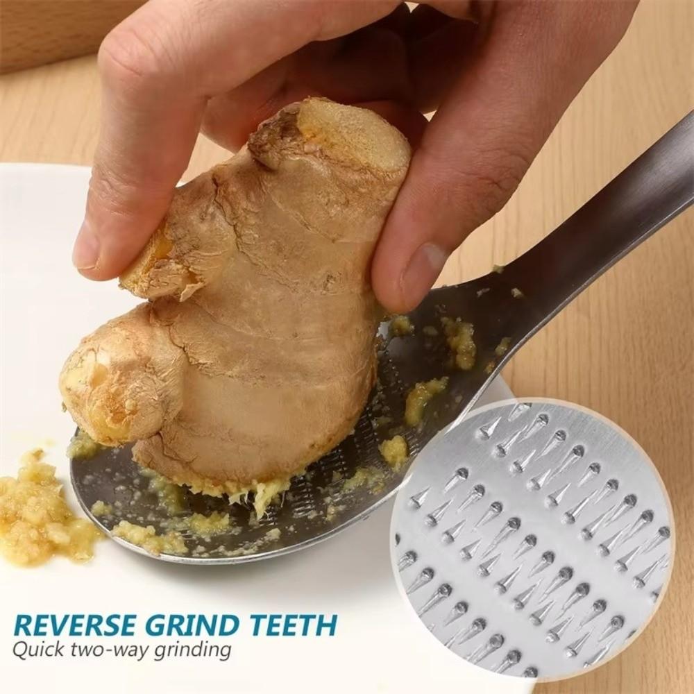 Manual Ginger Grater Spoon Stainless Steel Ginger Masher Garlic Grinder Spoon  Kitchen Tools